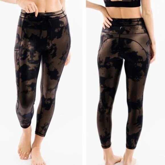 ZYIA Pants - Zyia Bronze Hendrix Metallic Pocket Drawstring Luxe 8/10 Leggings